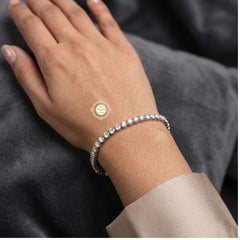 Silver Bracelet for Women with Sparkling Stones