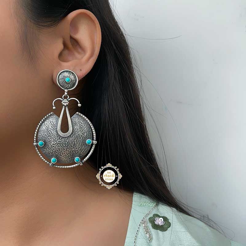 Stone Studded Robot Earring