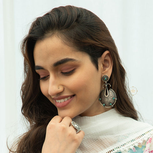 Stone Studded Robot Earring
