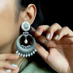 Sterling Silver Durga Stone Earring