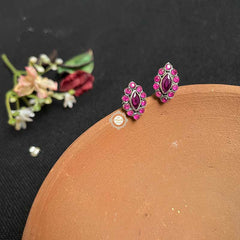 Rozana Leaf Stone Studs