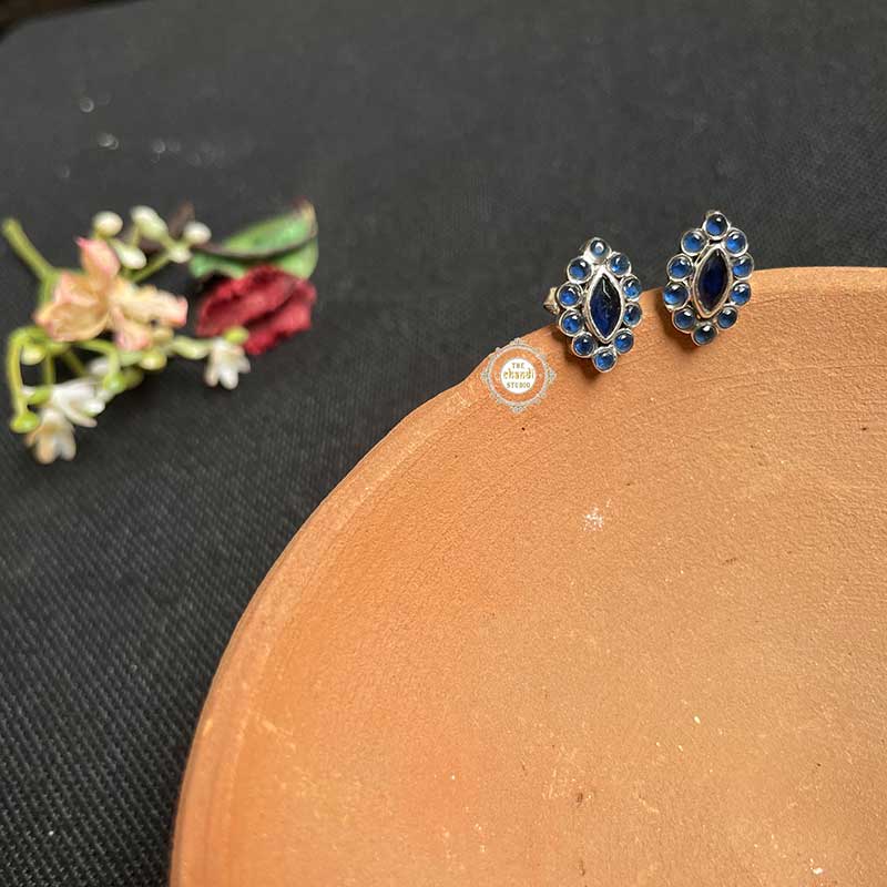 Rozana Leaf Stone Studs