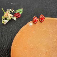 Rozana Leaf Stone Studs