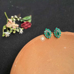 Rozana Leaf Stone Studs