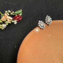 Rozana Leaf Stone Studs