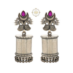 Romantic Peacock Cylindrical Jhumka