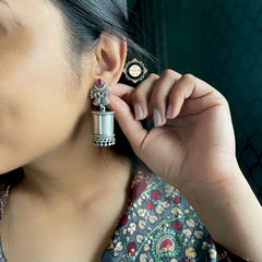 Romantic Peacock Cylindrical Jhumka