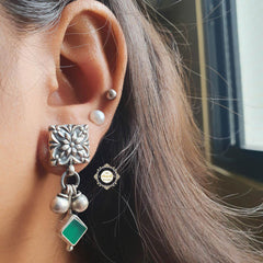 Noor Ghungroo Square Stone Earring