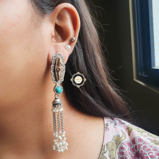 Copper Infused Stone Jhumki Earring