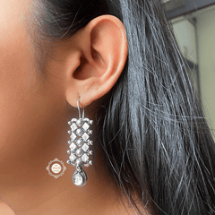 Sterling Silver Glass Drop Earring