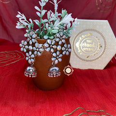 925 Sterling Silver Bunch Of Flower With Jhumki Earring