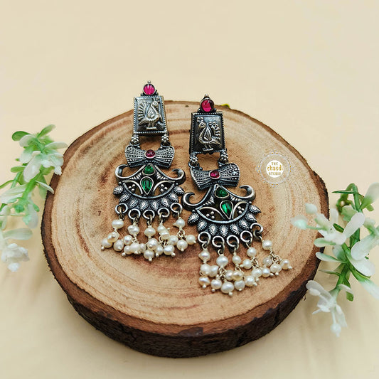 Dilkash Peacock Pearl Drops Earring