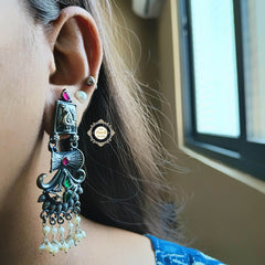 Dilkash Peacock Pearl Drops Earring