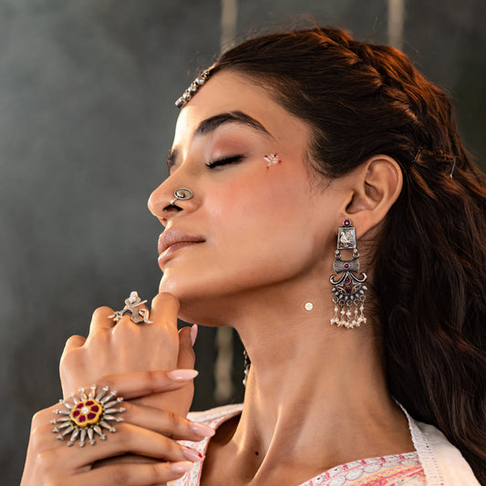 Dilkash Peacock Pearl Drops Earring