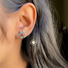 Sterling Silver Stone Earring