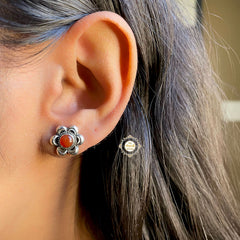 Sterling Silver Stone Earring