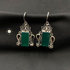 Intricate Stone Hoop Earring