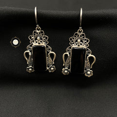 Intricate Stone Hoop Earring