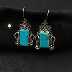 Intricate Stone Hoop Earring