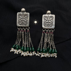 Emboss Stone Drop Earring