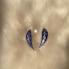 Dainty Leaf Hook Enamel Earring