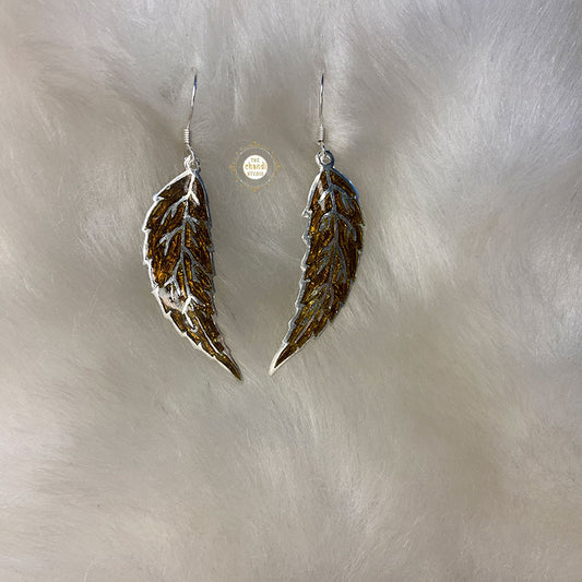 Dainty Leaf Hook Enamel Earring