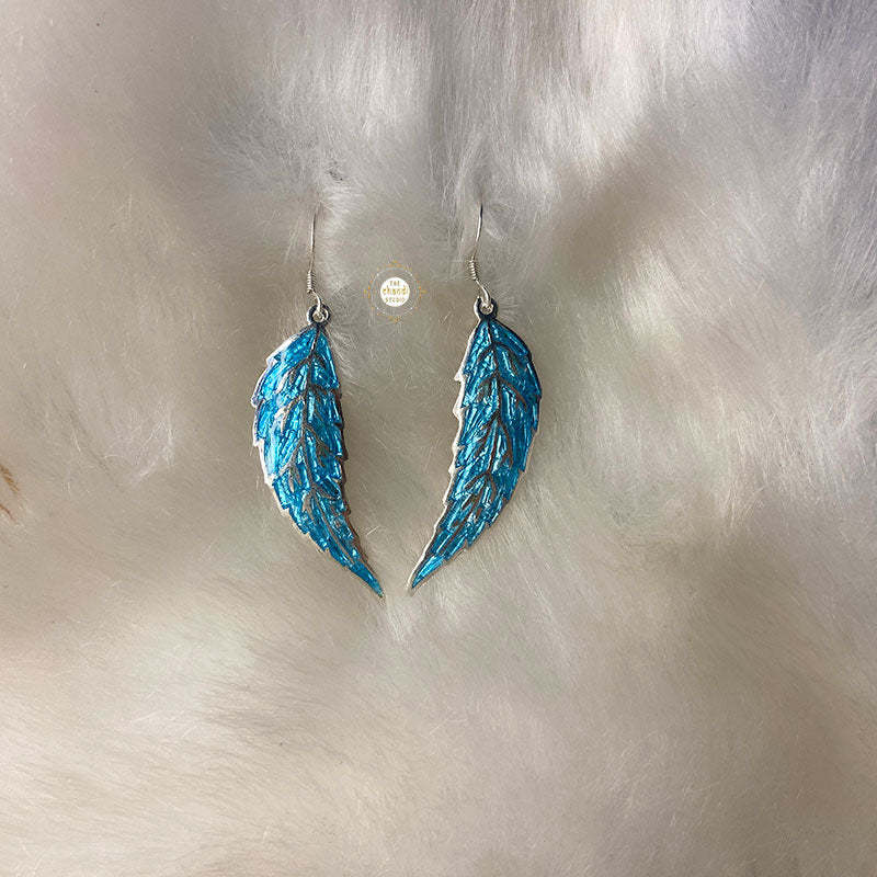 Dainty Leaf Hook Enamel Earring