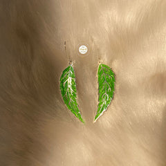 Dainty Leaf Hook Enamel Earring