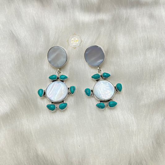 925 Silver MOP and Turquoise Earring