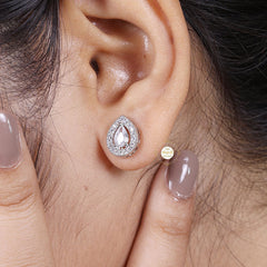 Sparkling Silver Tilak Studs