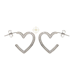 Sparkling Silver Heart Earring