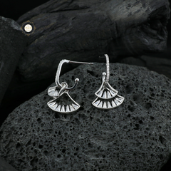 Sparkling Silver Bell Drop Earring