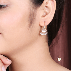 Sparkling Silver Bell Drop Earring