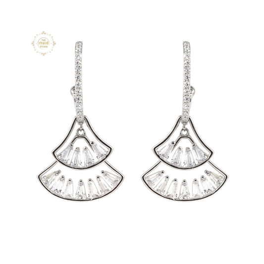 Sparkling Silver Bell Drop Earring