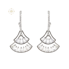 Sparkling Silver Bell Drop Earring