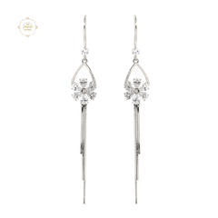 Sparkling Silver Exotic Flower Earring