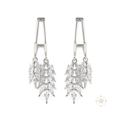 Sparkling Silver Leaf Dangle Earring