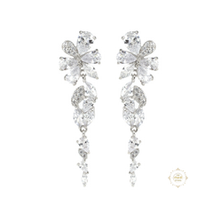 Sparkling Silver Exotic Flower Earring