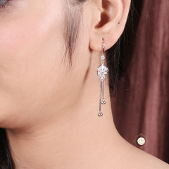 Sparkling Silver Leaf Dangle Earring