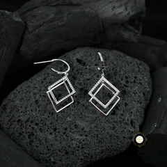 Sparkling Silver Exotic Stone Earring