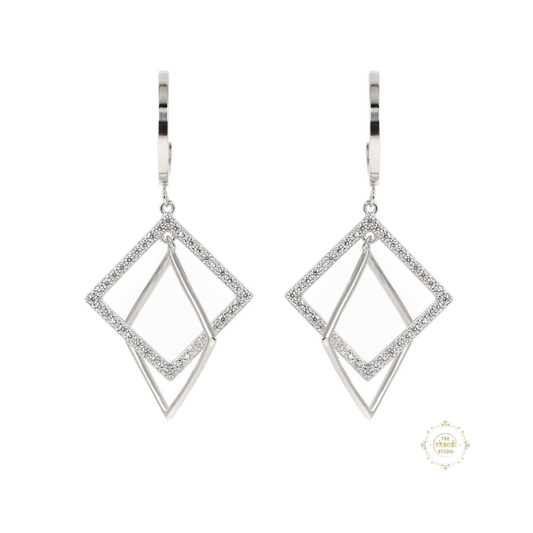 Sparkling Silver Exotic Stone Earring