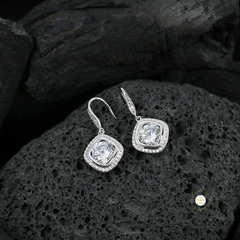 Sparkling Silver Exotic Stone Earring