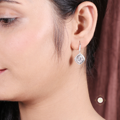 Sparkling Silver Exotic Stone Earring