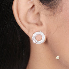 Sparkling Silver Twilight Circle Earring