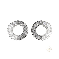 Sparkling Silver Twilight Circle Earring