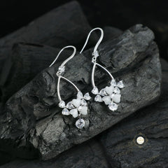 Sparkling Silver Blossom Drop earring