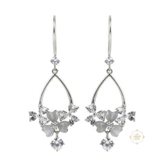 Sparkling Silver Blossom Drop earring