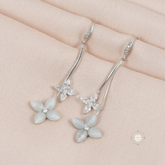 Sparkling Silver Blissful Blooms Earrings