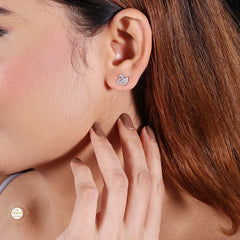 Sterling Silver Sparkling Dazzle Swan Earring