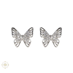 Sterling Silver Sparkling Butterfly Earring